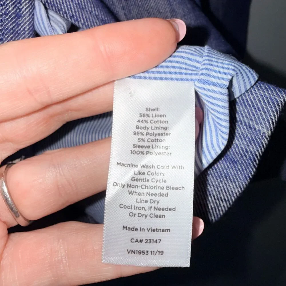 Talbots Denim Double Breasted Blazer - Blue 12P - Picture 8 of 8